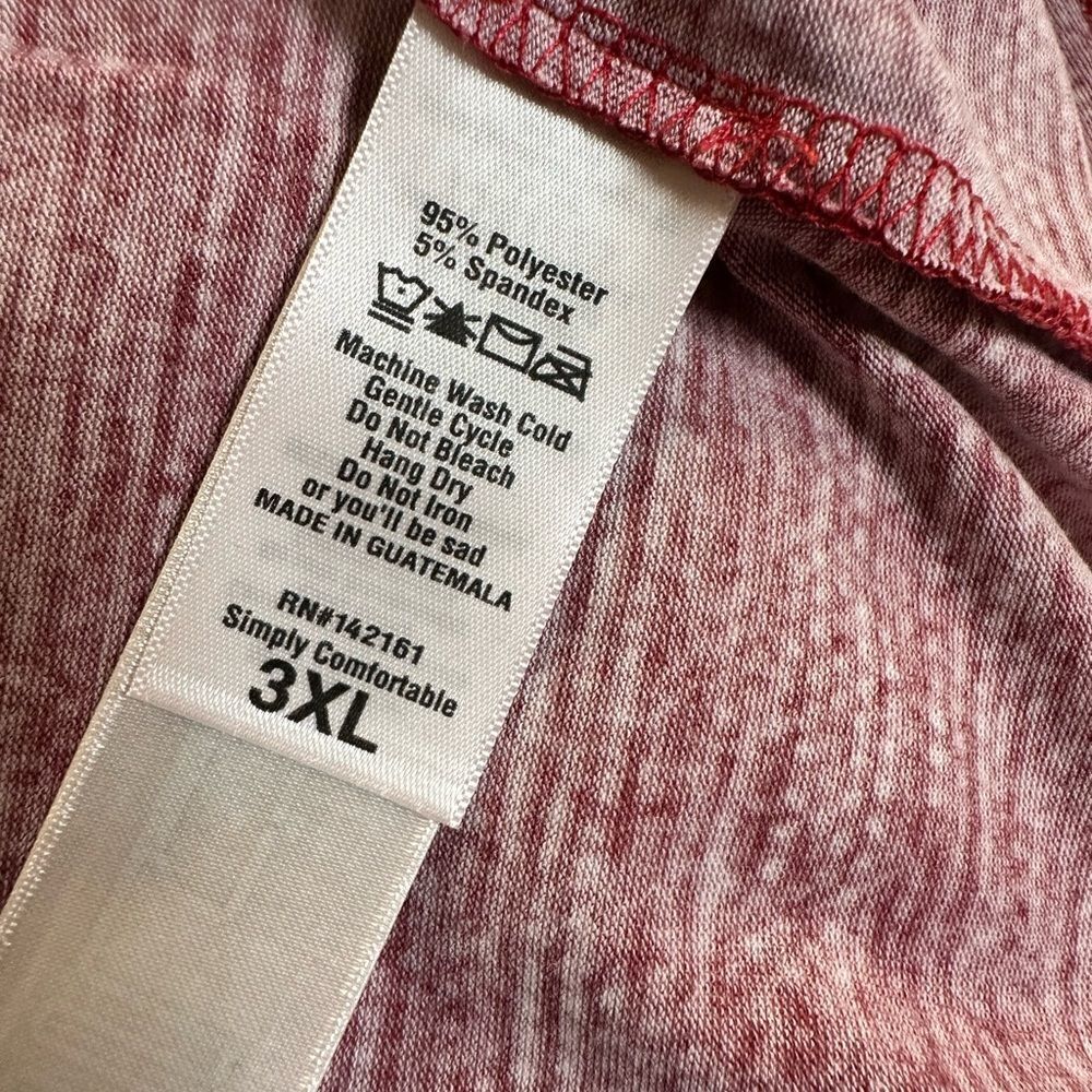 NWT LulaRoe Plus Size “Ava” Heather Red V Neck Long Sleeve Mdi Dress - Size 3XL - Picture 5 of 9